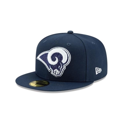 Los Angeles Rams Gorra | New Era NFL Crystals From Swarovski 59fifty Fitted Cap Mexico - Azules